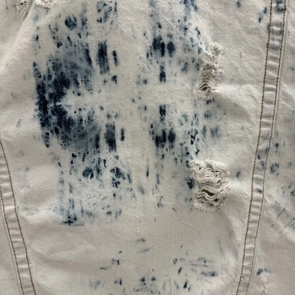 True Religion Mens Distressed Tie Dye Denim Vest XXXL 3XL 1/2 Jimmy Grunge Y2K